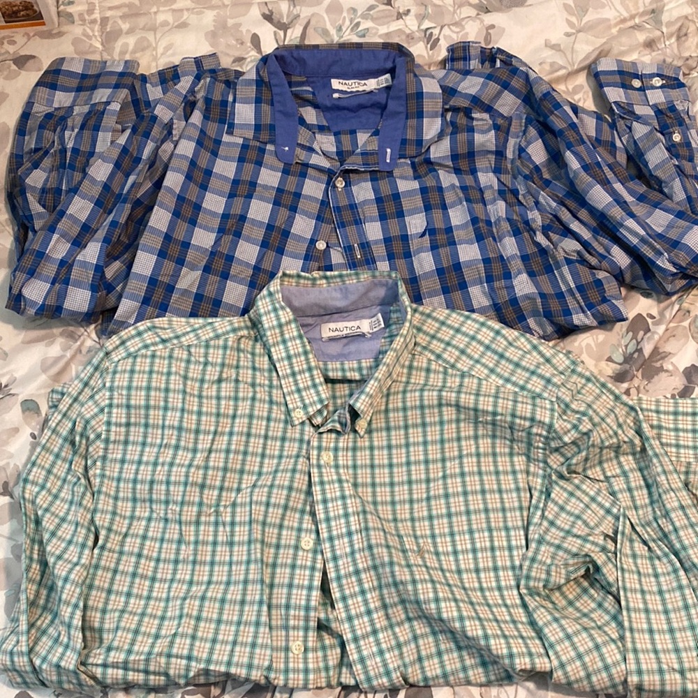 TWO Nautica Button up shirts (Long sleeved)